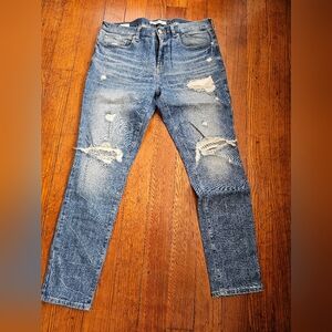 Men's Distressed Blue Jeans